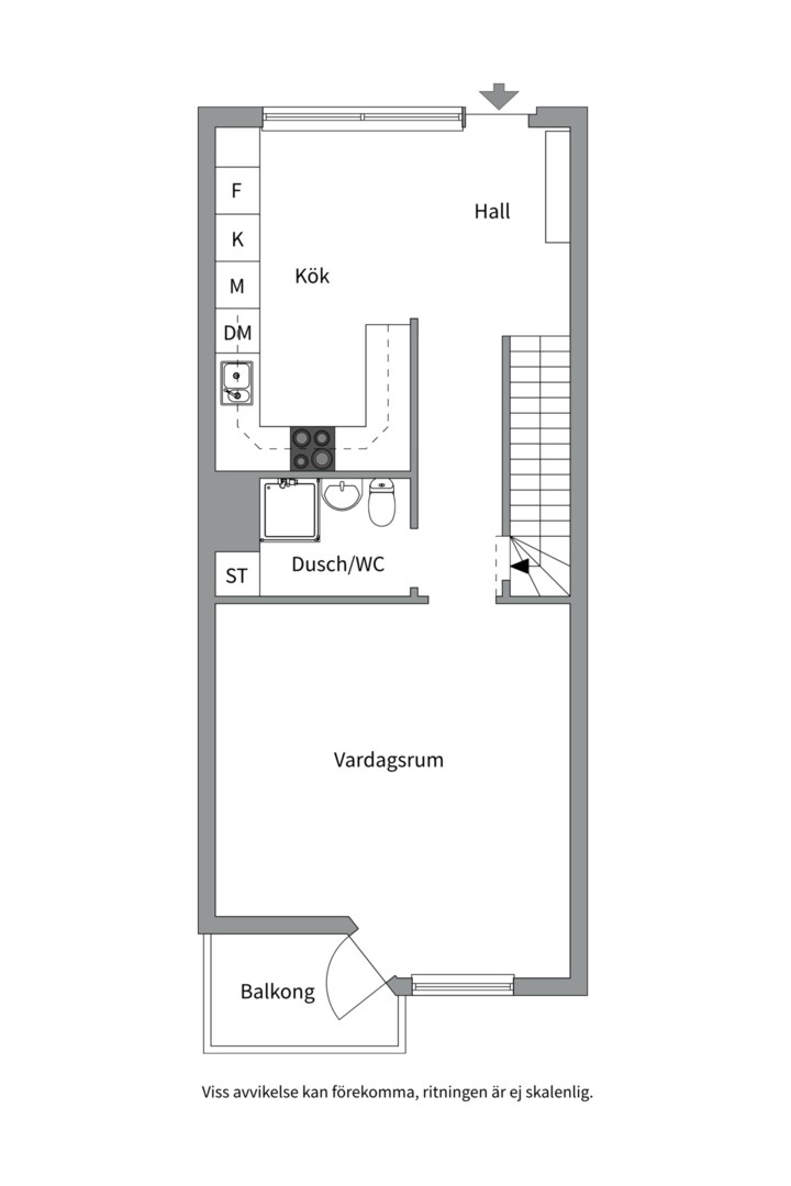 Planlösning från Eriksgatan 36, Såld i Centrum, Enköping