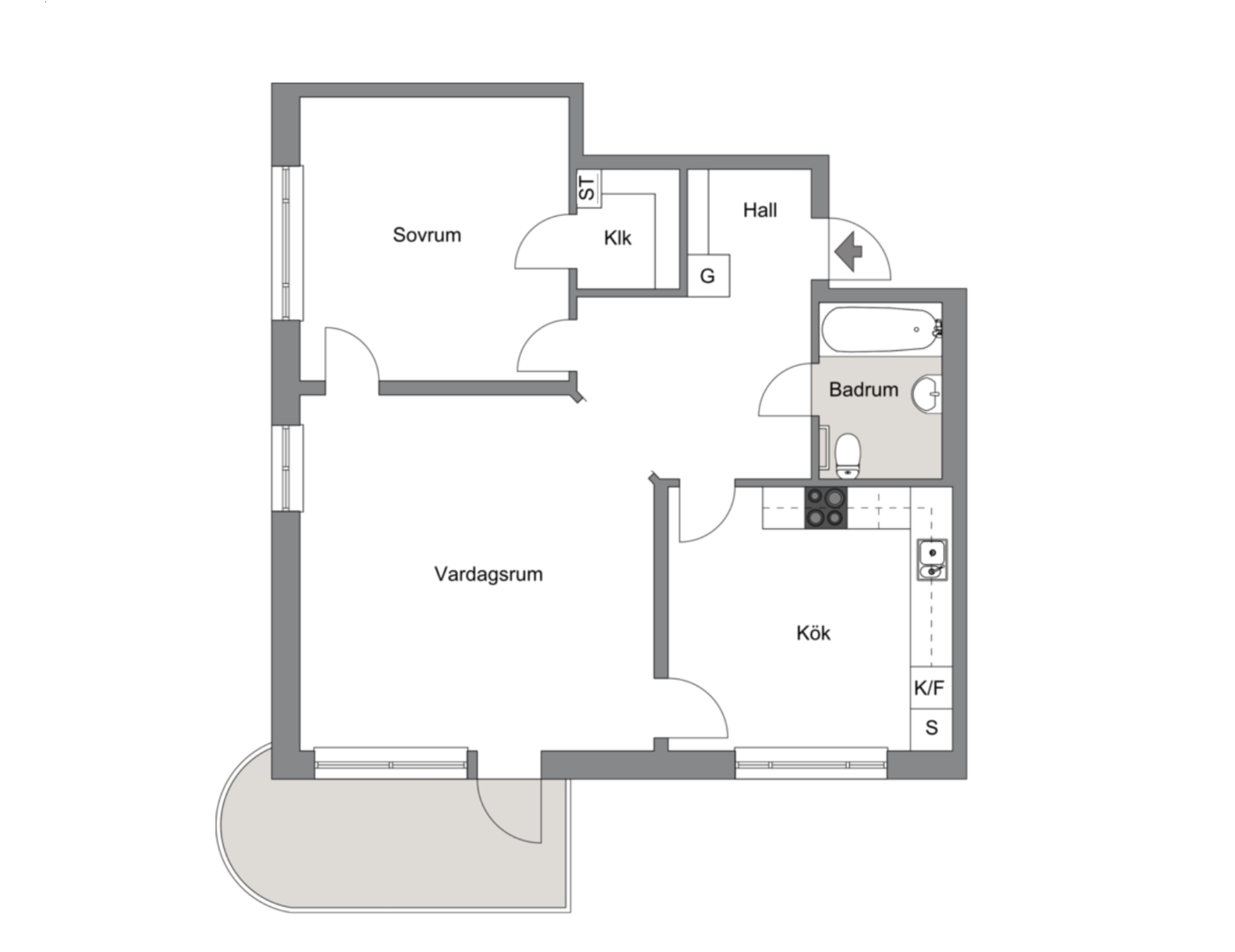 Planlösning från Augustendalsvägen 24, Såld i Nacka Strand, Nacka