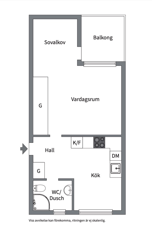 Planlösning från Ugglevägen 15A, Såld i Ektorp, Nacka