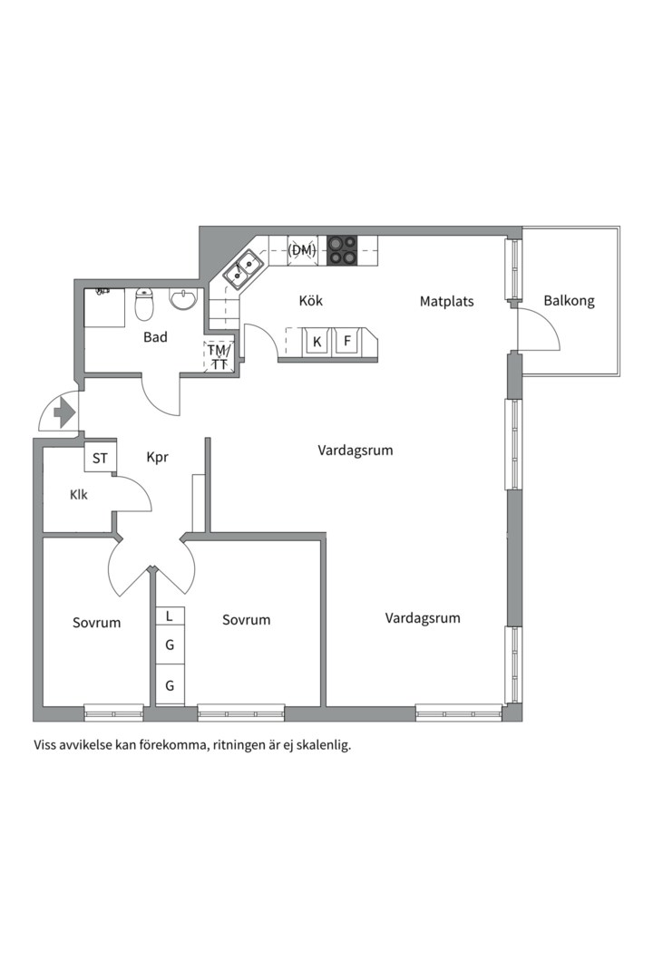 Planlösning från Topeliusgatan 2B, Såld i Nyby, Uppsala