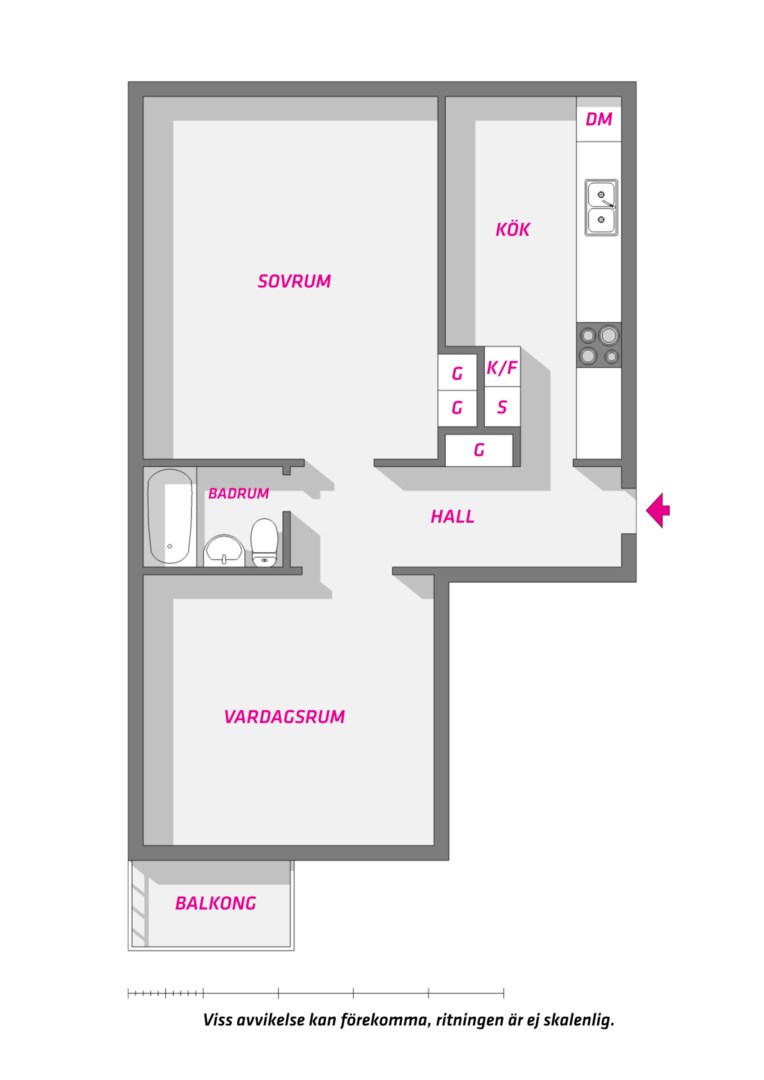 Planlösning från Gröna gatan 3 C, Såld i Salabacke, Uppsala