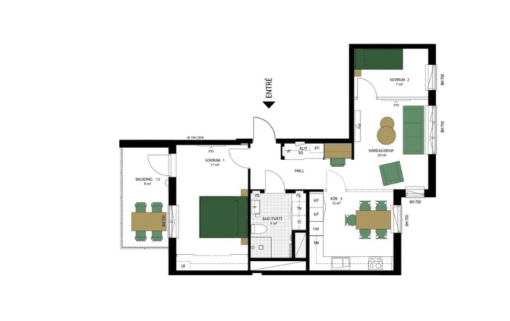 Planlösning från Sockergatan 4, Såld i Centrum, Uppsala