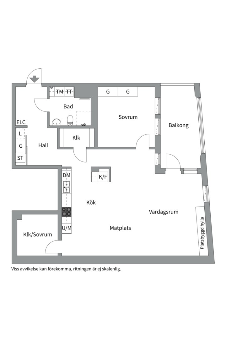 Planlösning från Mjölnarvägen 8A, 4tr, Såld i Kvarnholmen, Nacka