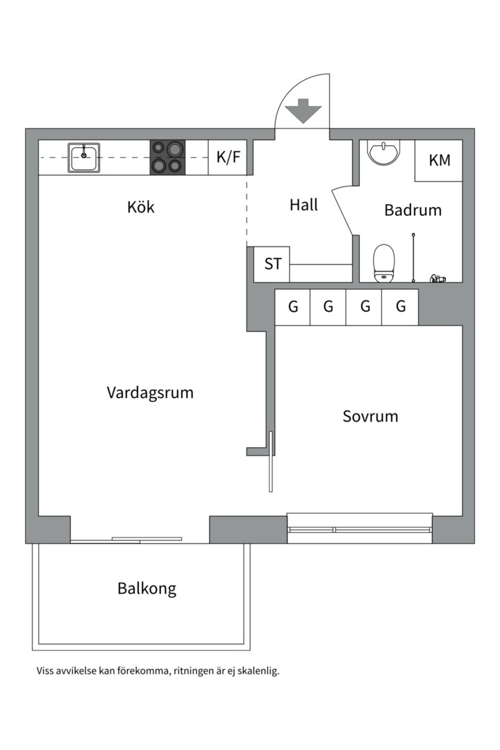 Planlösning från Orgelgatan 7, Kommande i Kapellgärdet, Uppsala