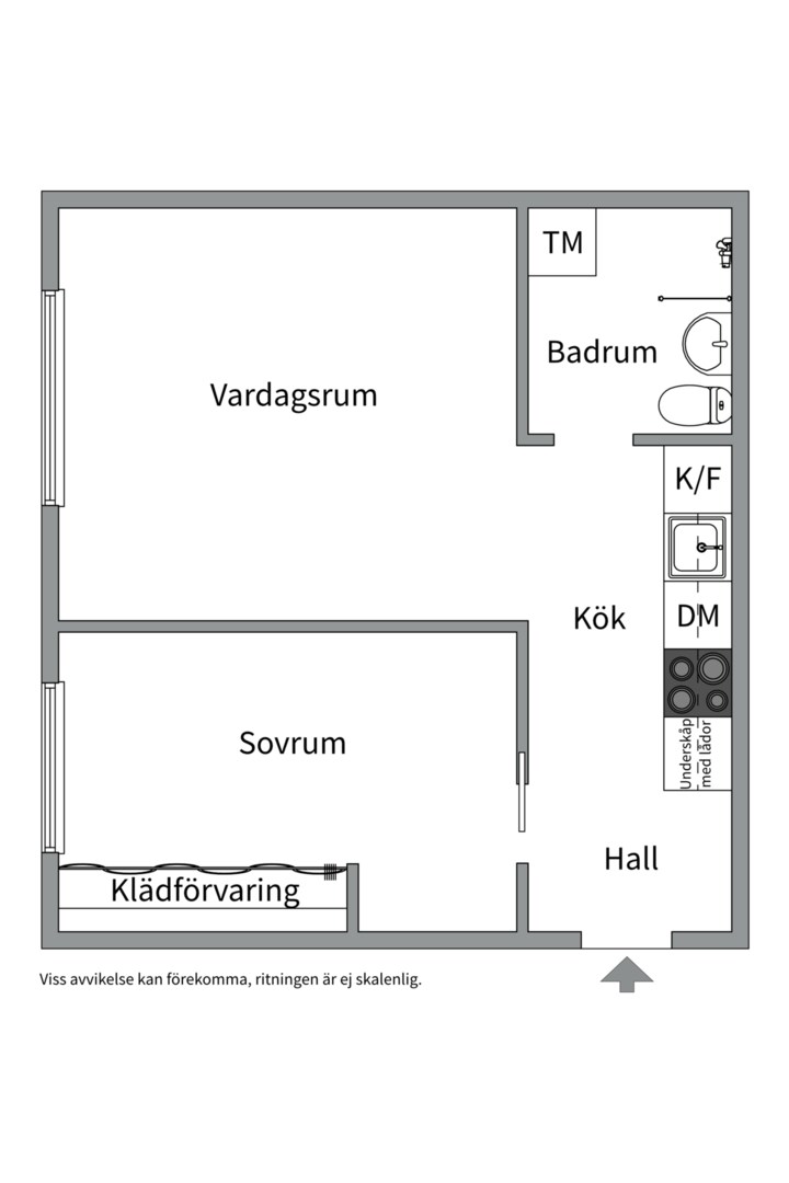 Planlösning från Bondegatan 1B, Såld i Södermalm - SoFo, Stockholm