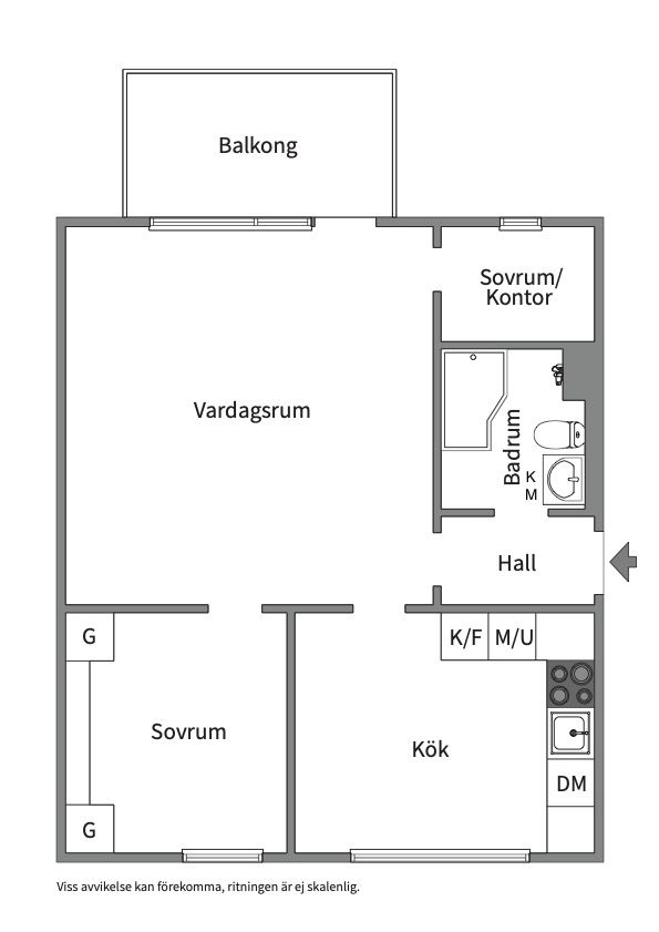 Planlösning från Järla Gårdsväg 33, Såld i Järla sjö, Nacka