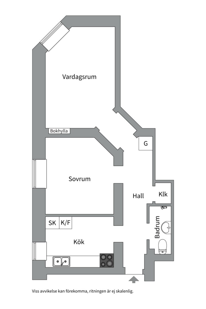 Planlösning från Skånegatan 86, Såld i Södermalm - SoFo, Stockholm