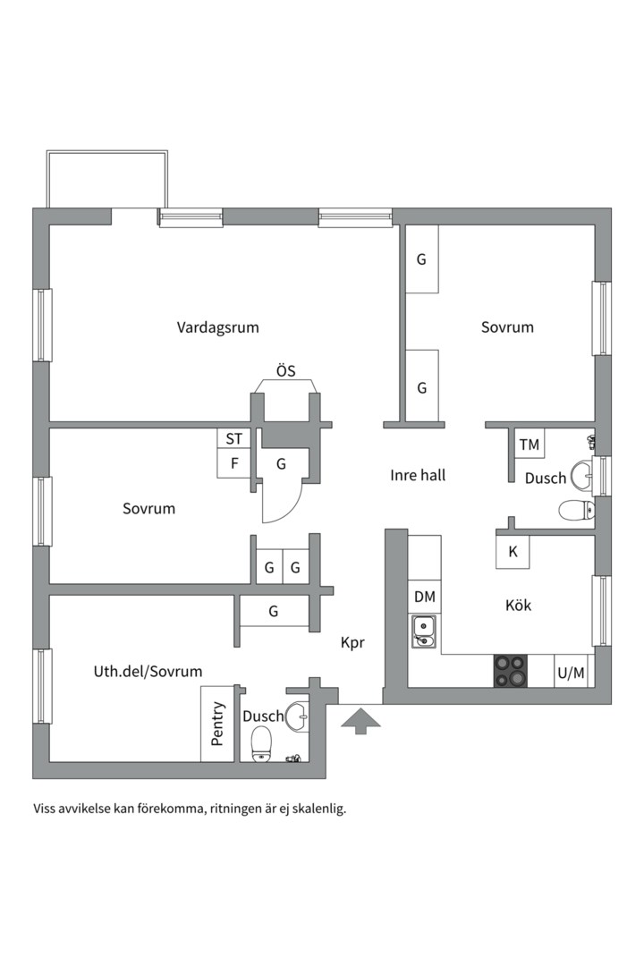 Planlösning från Tunagatan 3 A, Såld i Tunabackar, Uppsala
