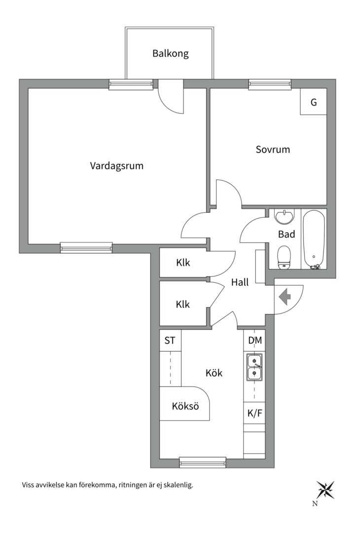 Planlösning från Prästgårdsgatan 12 A, Såld i Stabby, Uppsala