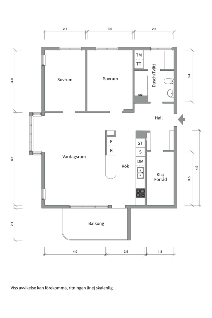 Planlösning från Gösta Wahlströms väg 8, Såld i Rickomberga, Uppsala
