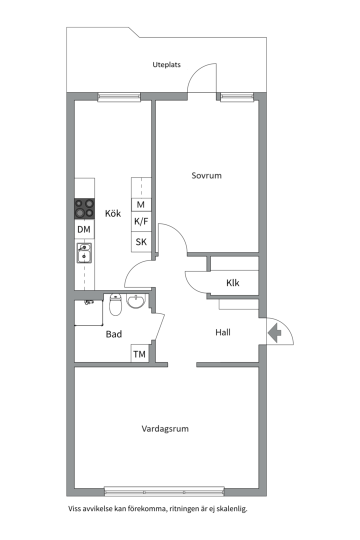Planlösning från Kummingatan 26B, Såld i Årsta, Uppsala