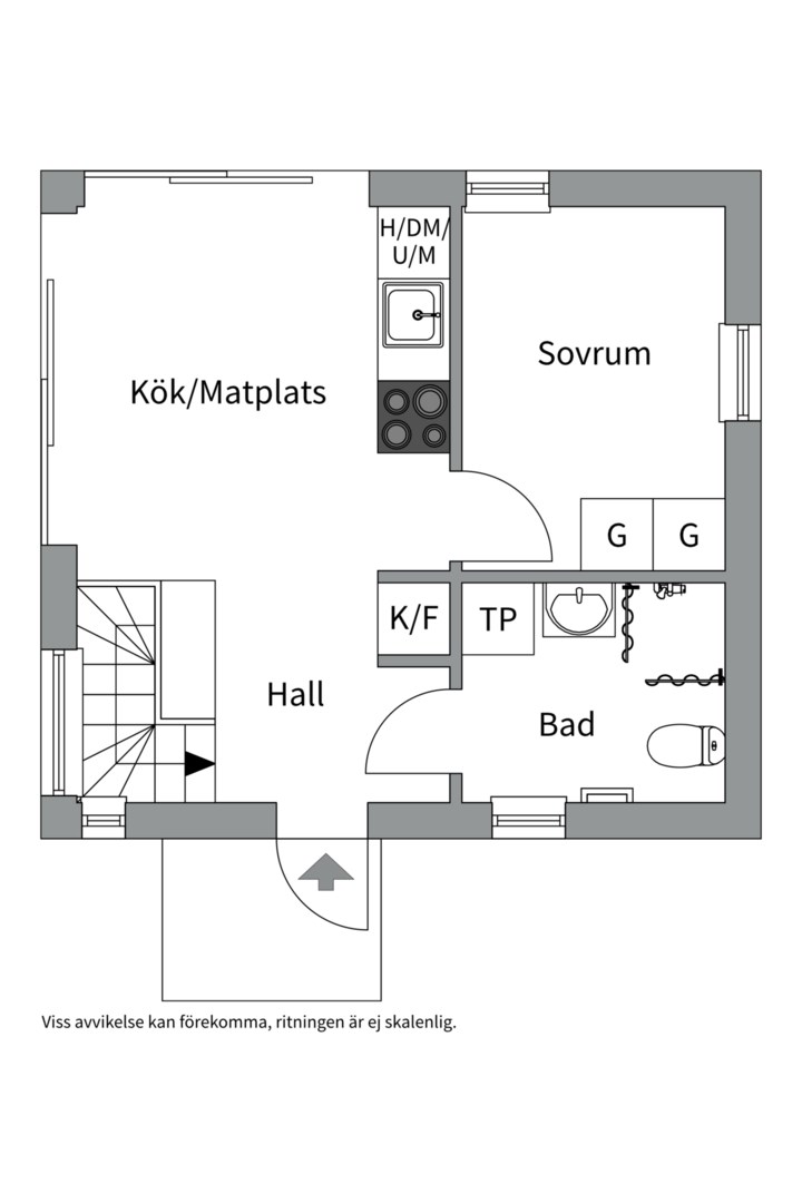 Planlösning från Fiskarvägen 19C, Såld i Herrviksnäs, Värmdö