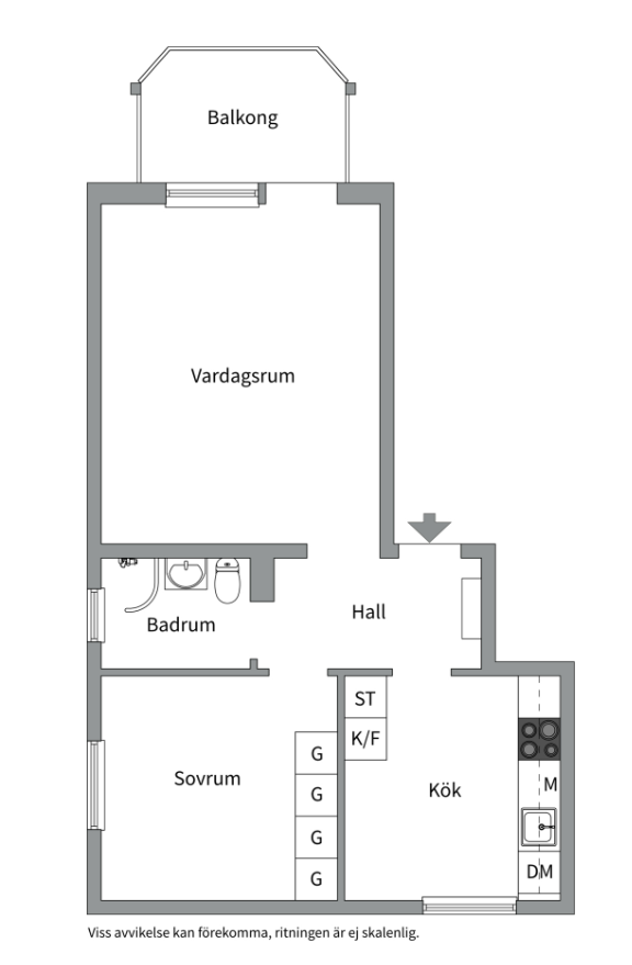 Planlösning från Tunbyvägen 36A, Såld i Vega, Västerås