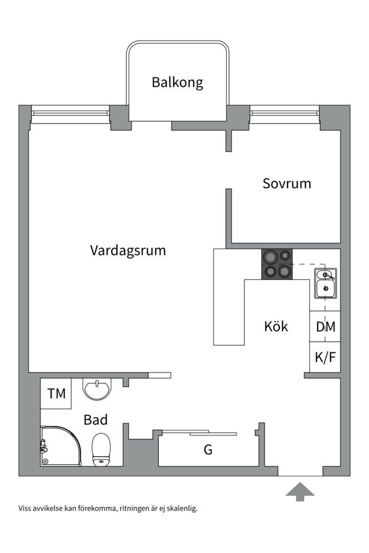 Planlösning från Gjörwellsgatan 17, 1 tr, Såld i Kungsholmen, Stockholm