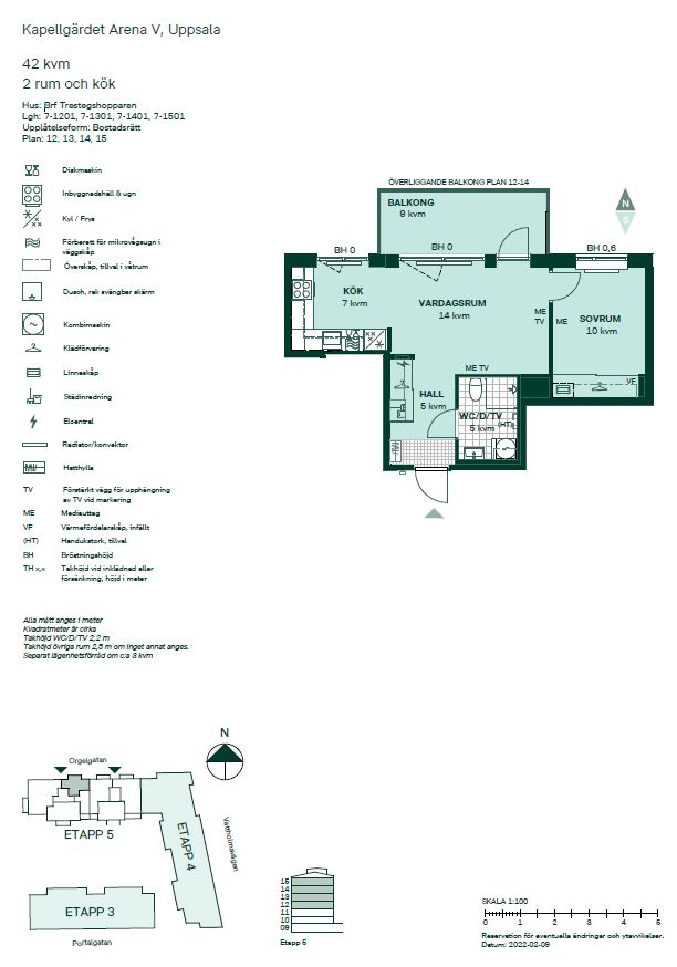 Bostadsbild från Orgelgatan 8, Såld i Kapellgärdet, Uppsala