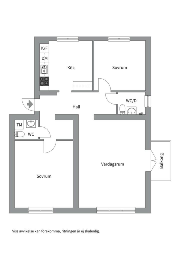 Planlösning från Svartbäcksgatan 96A, Såld i Svartbäcken, Uppsala