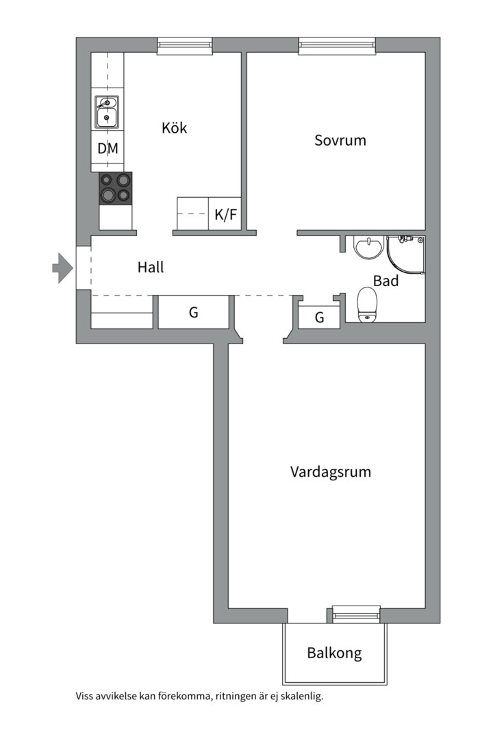 Planlösning från Svartbäcksgatan 74B, Såld i Svartbäcken, Uppsala