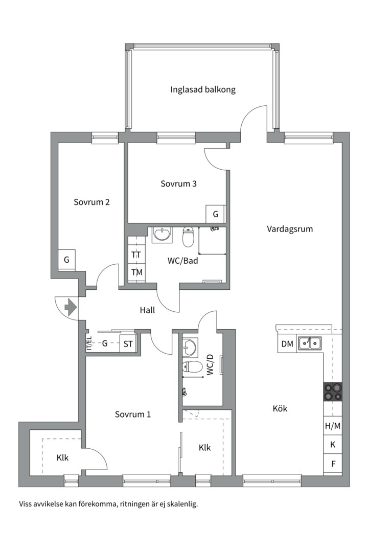 Planlösning från Öster Mälarstrands allé 136, Såld i Öster Mälarstrand, Västerås