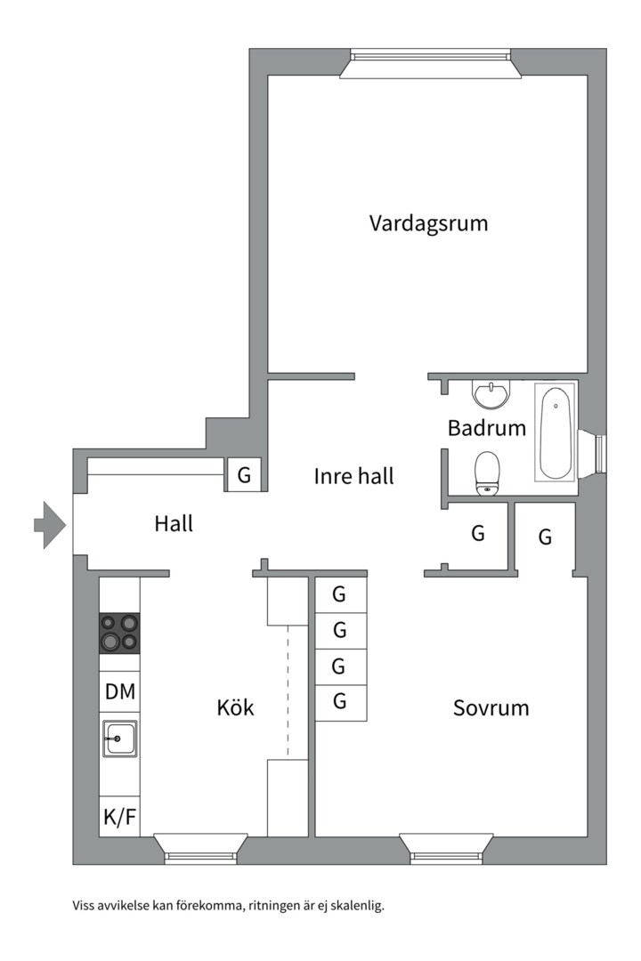 Planlösning från Höganäsgatan 4A, Såld i Höganäs, Uppsala
