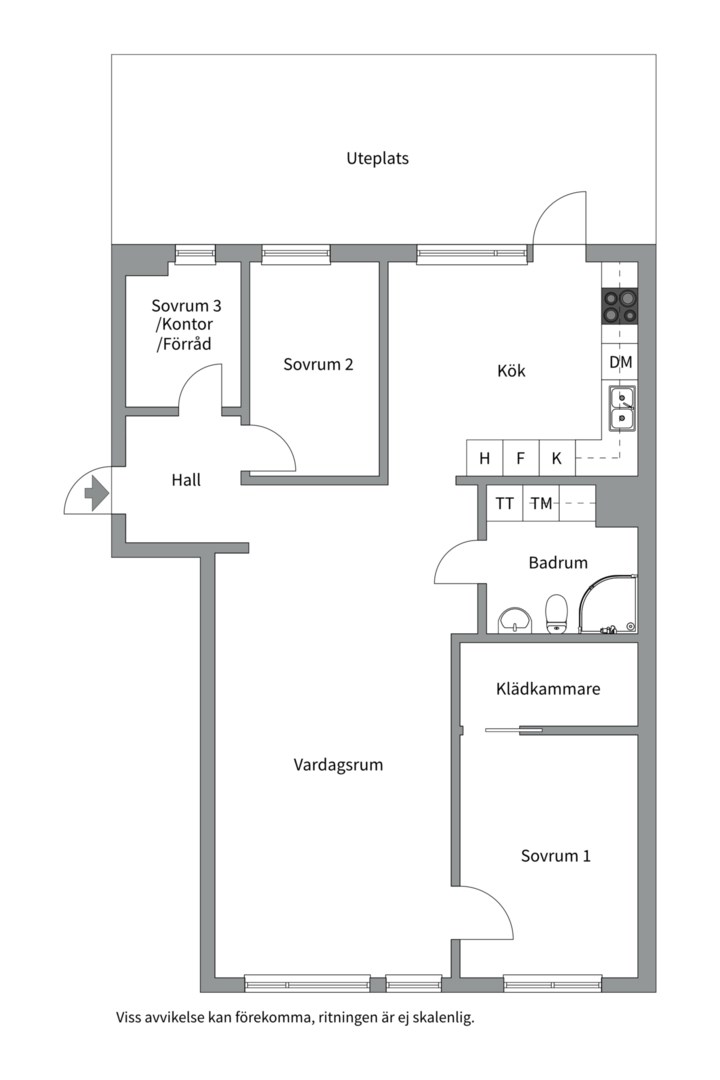 Planlösning från Fingerörtsvägen 8, Såld i Järla sjö, Nacka