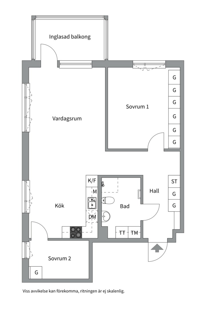 Planlösning från Patentgatan 11, Såld i Tegnérlunden, Västerås