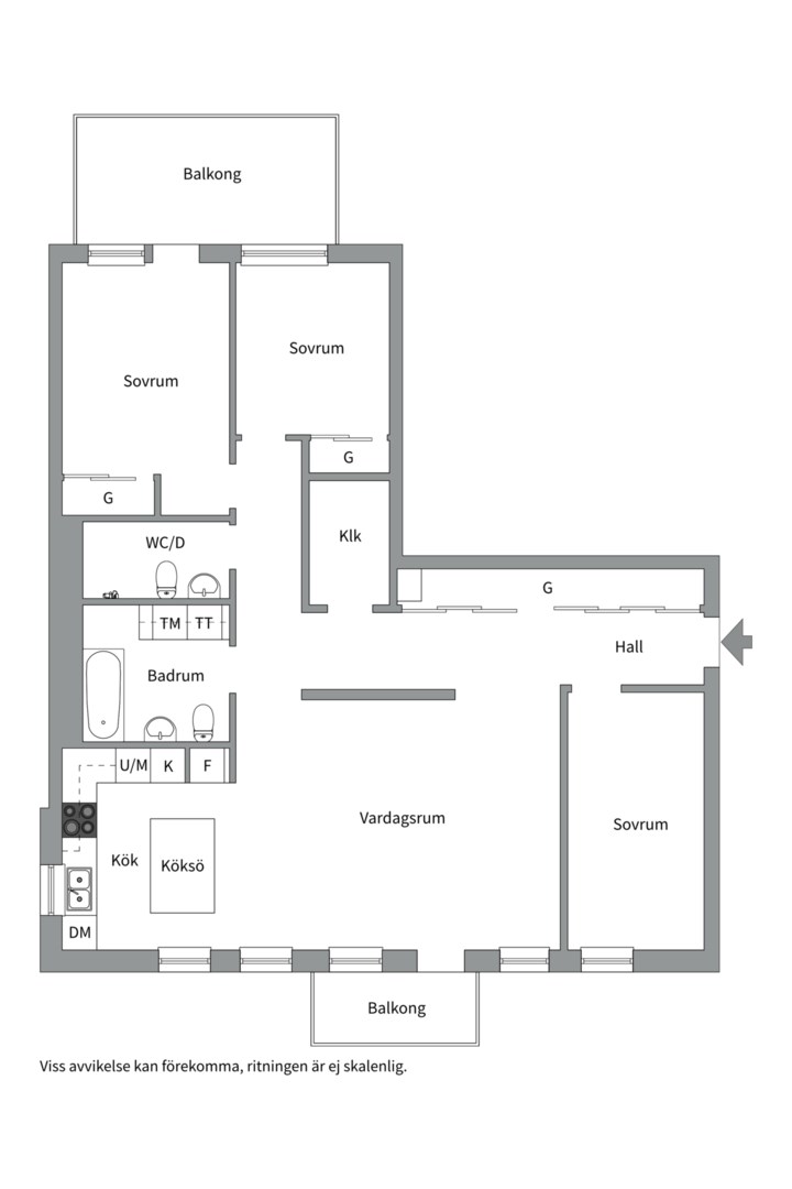 Planlösning från Gränbyvägen 4 A, Såld i Gränby, Uppsala