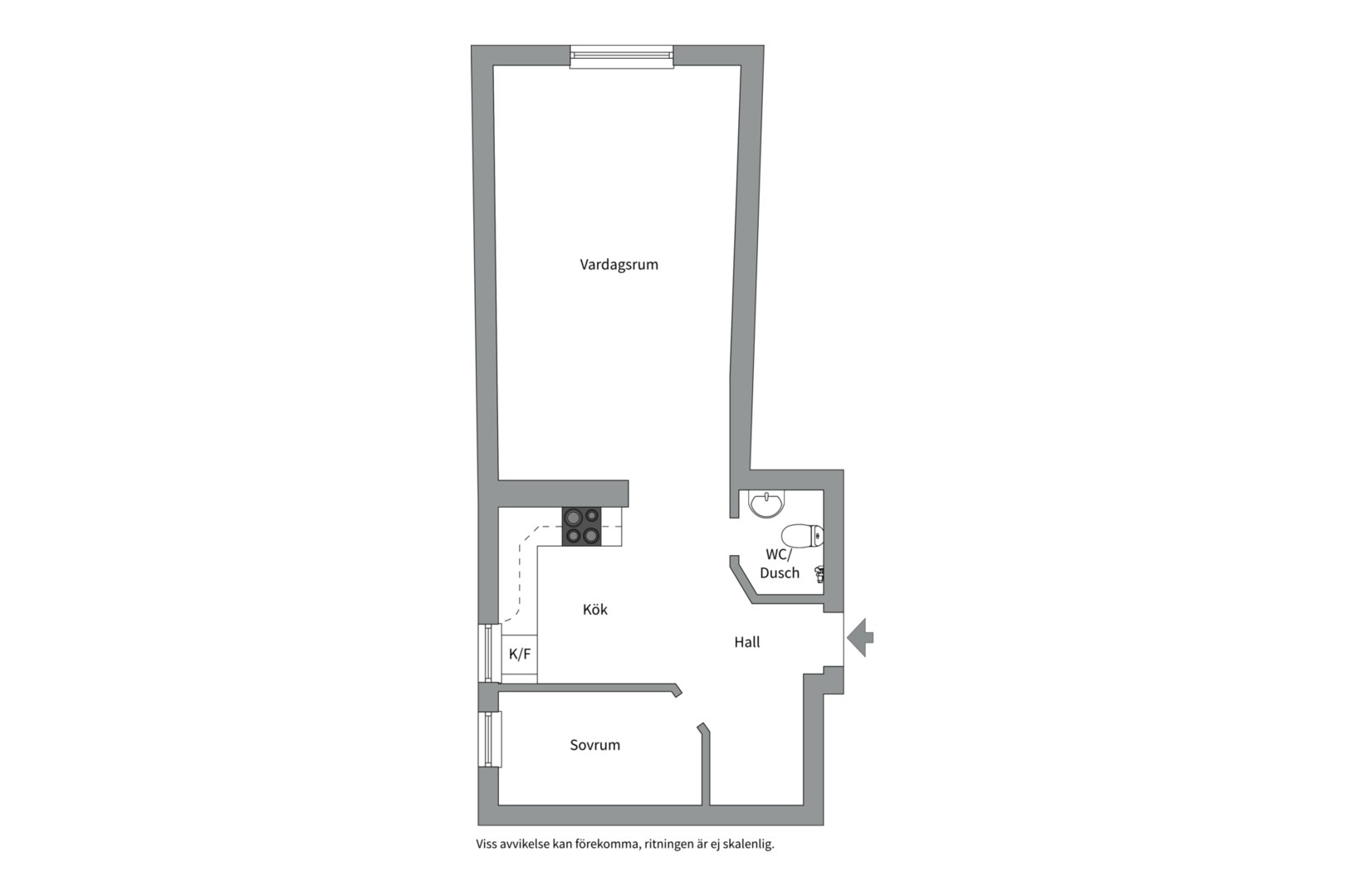 Planlösning från Svartbäcksgatan 83A, Såld i Svartbäcken, Uppsala