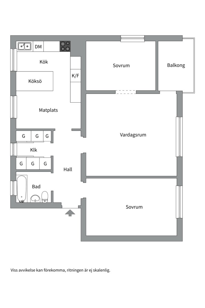 Planlösning från Ugglevägen 7, Såld i Saltängen, Nacka