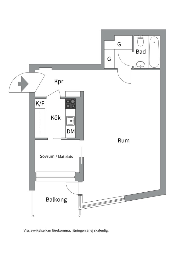 Planlösning från Fridhemsgatan 1, Såld i Kungsholmen - Norr Mälarstrand, Stockholm