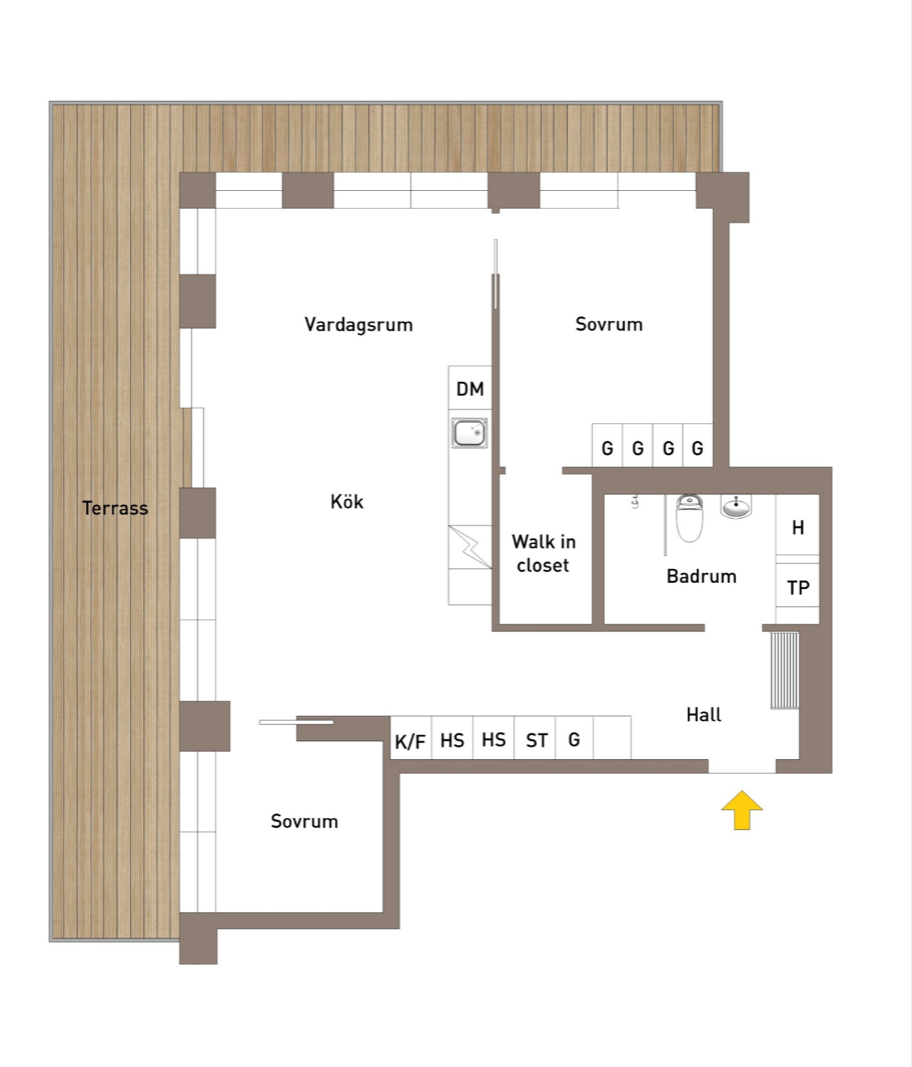 Planlösning från Fabrikörvägen 10A, Såld i Nacka Strand, Nacka