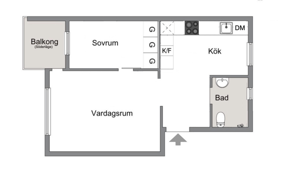 Planlösning från Ugglevägen 5B, Såld i Ektorp, Nacka