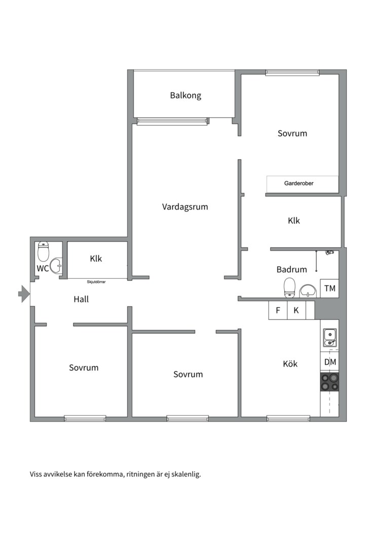 Planlösning från Edinsvägen 3, vån 4, Såld i Ektorp, Nacka