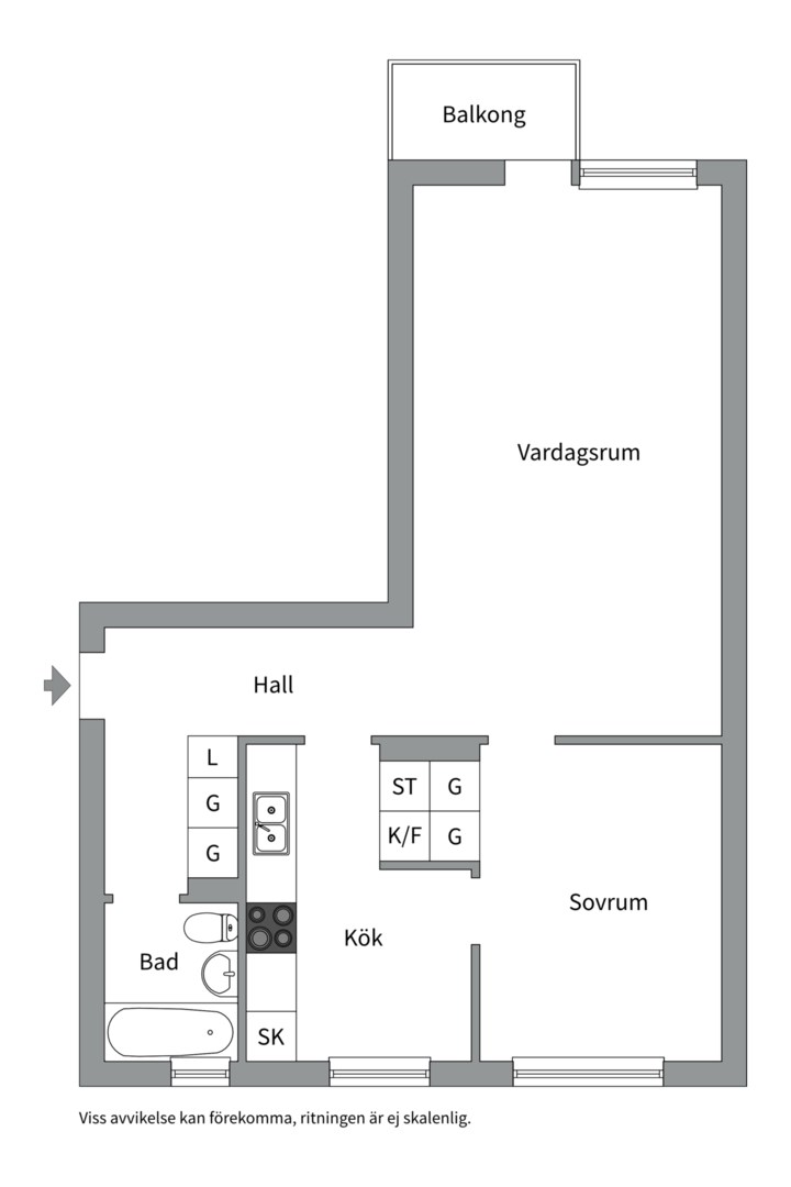 Planlösning från Verkmästargatan 13, Såld i Salabacke, Uppsala