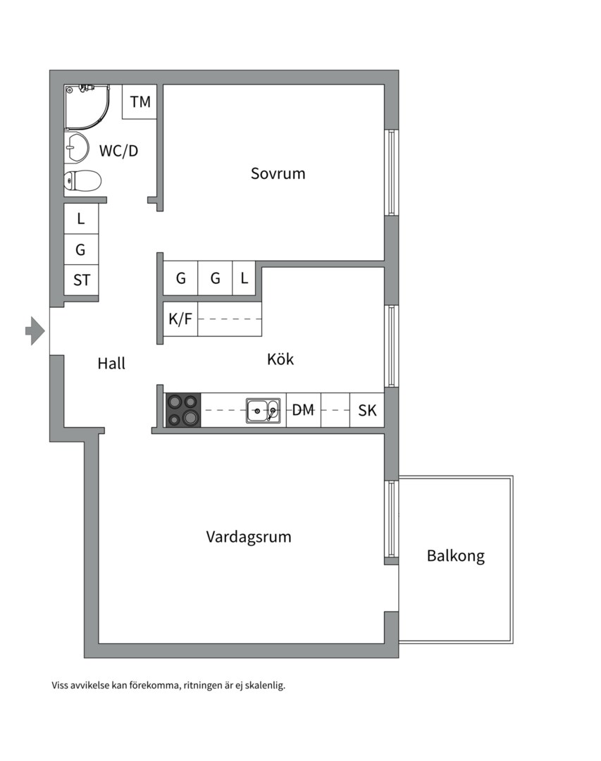 Planlösning från Tiundagatan 56B, Såld i Luthagen, Uppsala