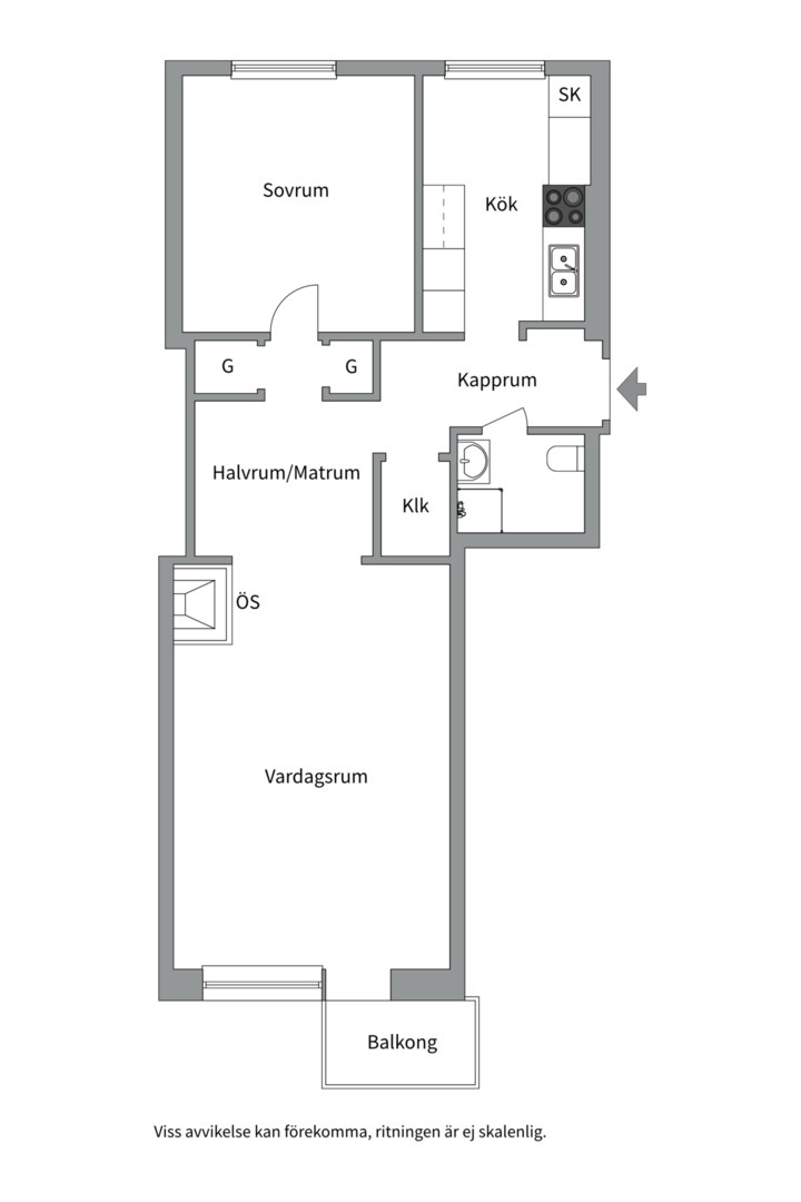 Planlösning från Luthagsesplanaden 3A, Såld i Främre Luthagen, Uppsala