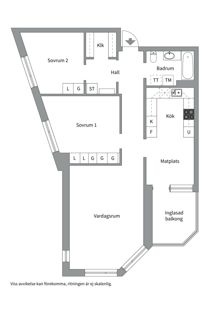 Planlösning från Skyttegatan 5, Såld i Haga, Västerås