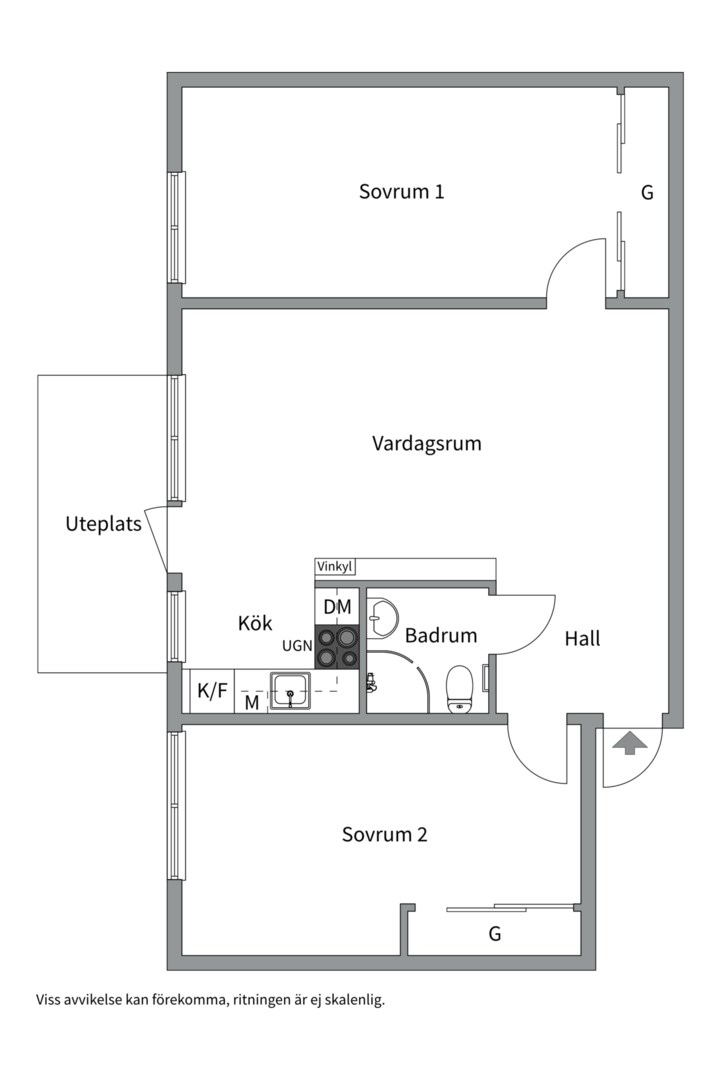 Planlösning från Blomstervägen 42, Kommande i Finntorp, Nacka