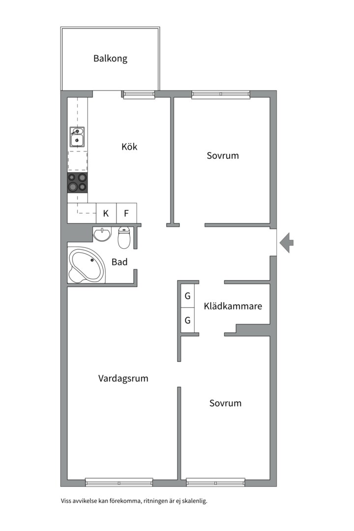 Planlösning från Landåvägen 45, 3/3tr, Såld i Jarlaberg, Nacka
