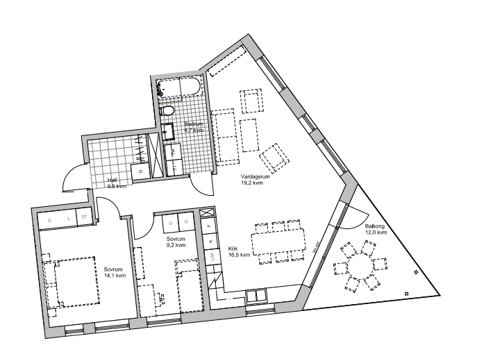 Bostadsbild från Kungsljusgatan 13, Till salu i Gideonsberg, Västerås