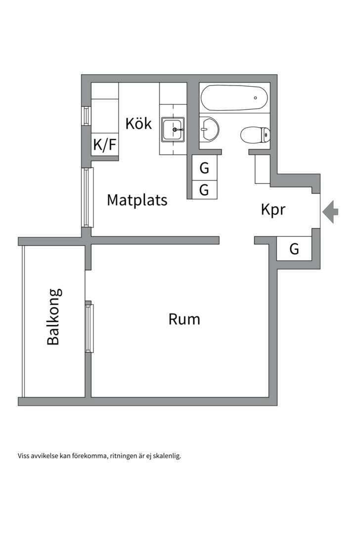 Planlösning från Folkungagatan 16B, Såld i Svartbäcken, Uppsala