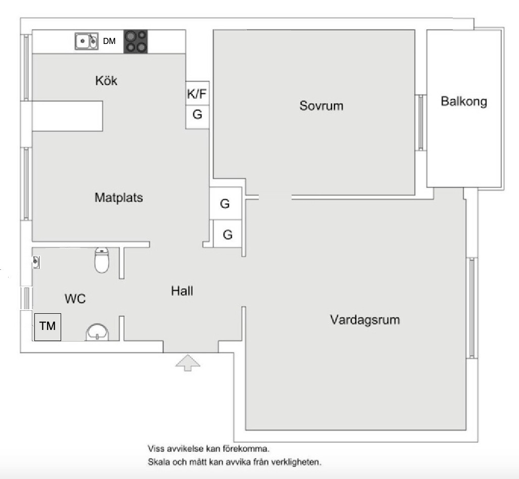 Planlösning från Ugglevägen 1A, Såld i Ektorp, Nacka