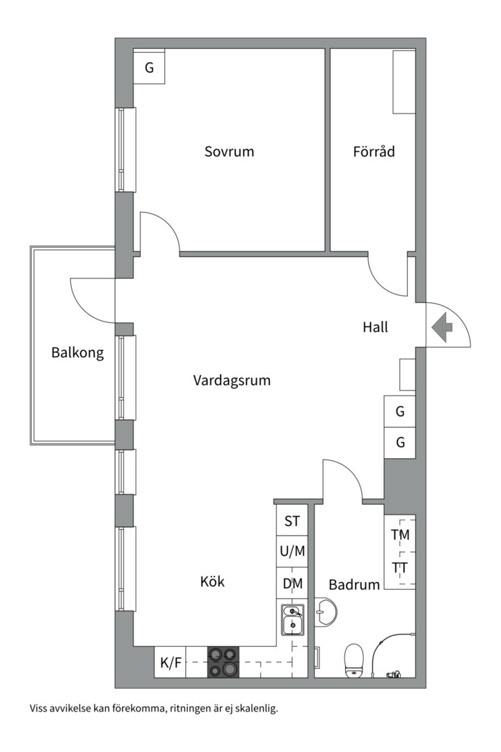 Planlösning från Råbyvägen 82, Såld i Kapellgärdet, Uppsala