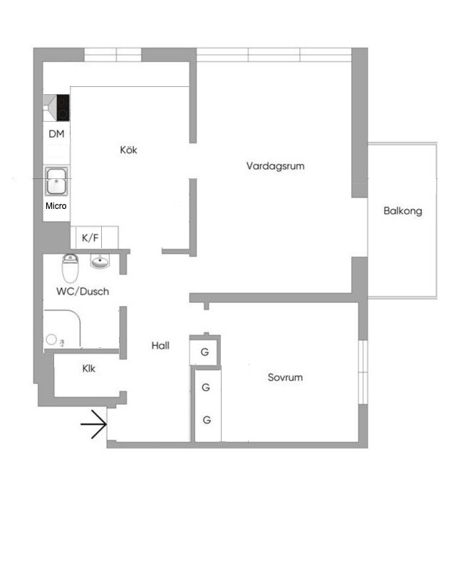 Planlösning från Edinsvägen 11, Såld i Ektorp, Nacka