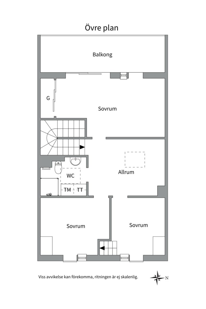 Planlösning från Stratusvägen 18, Såld i Fullerö, Uppsala