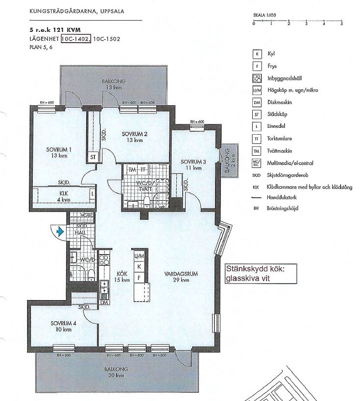 Planlösning från Skyttelgatan 10C, Såld i Kungsängen, Uppsala