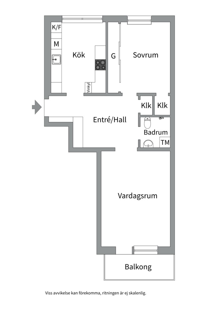 Planlösning från Luthagsesplanaden 28B, Såld i Luthagen, Uppsala