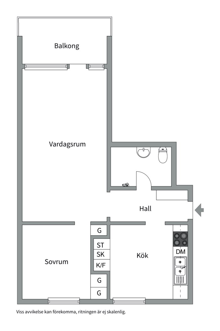 Planlösning från Allévägen 5B, Såld i Morgongåva, Heby