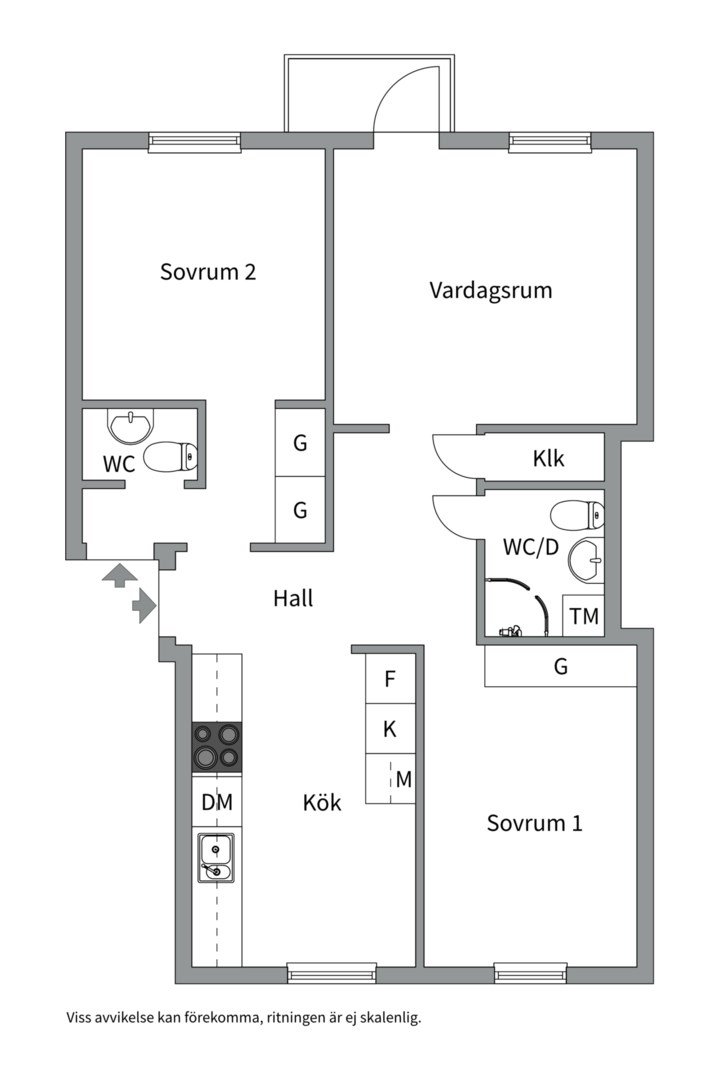 Planlösning från S:t Olofsgatan 64B, Såld i Höganäs, Uppsala