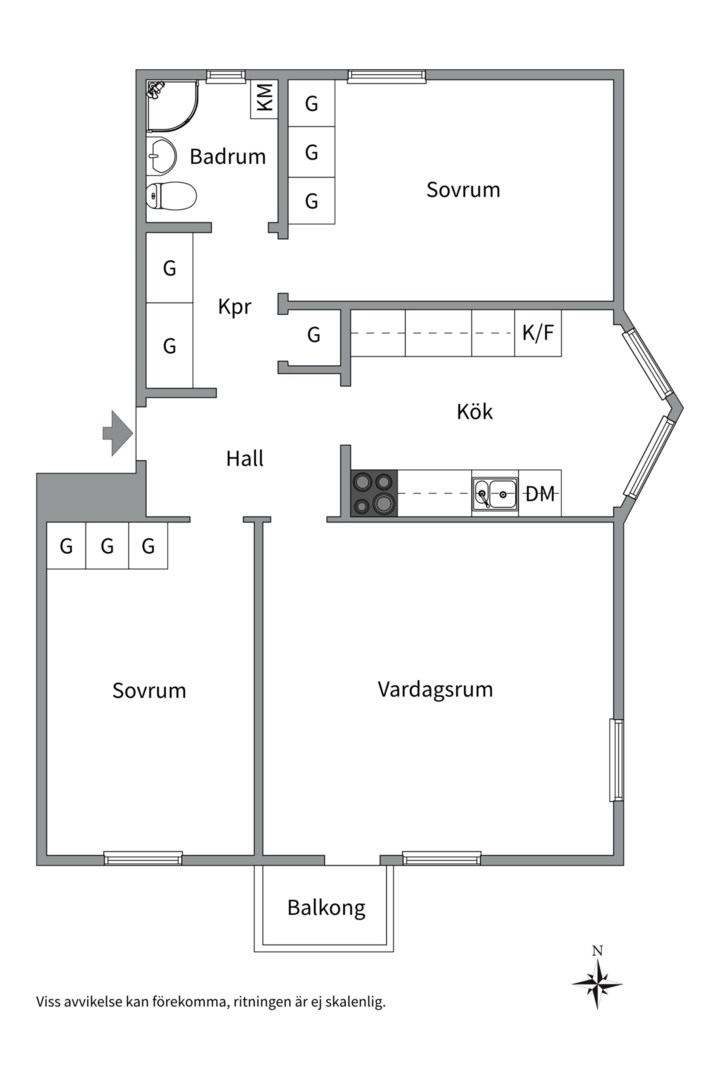 Planlösning från Karlsrogatan 87 B, Såld i Sommarro, Uppsala