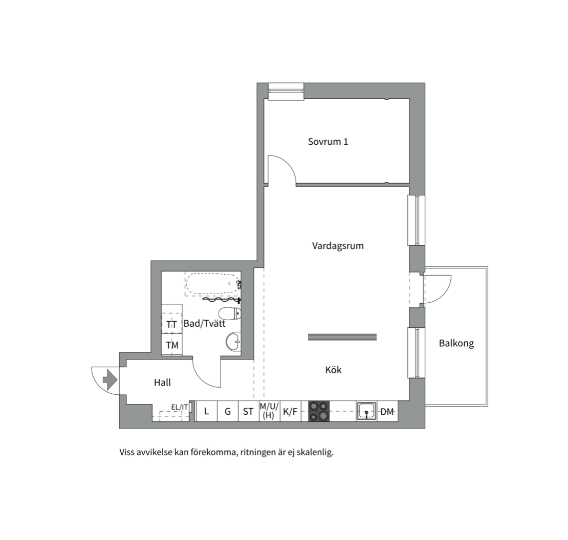 Planlösning från Tollare Ängsväg 26, 4/4tr, Såld i Tollare, Nacka